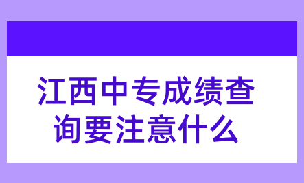 江西中專成績查詢要注意什么