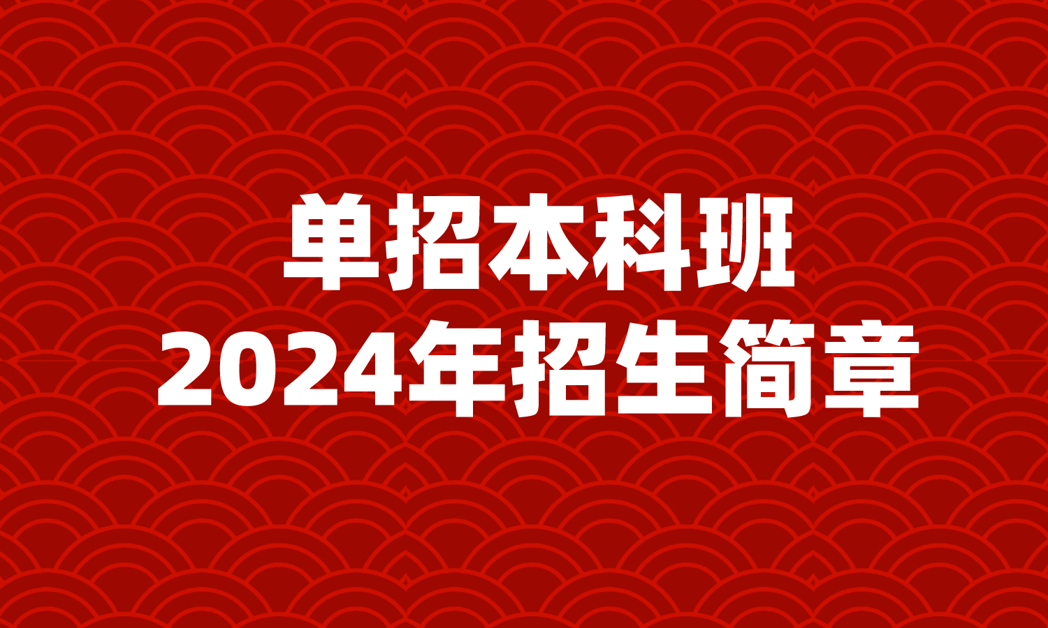 2024年單招本科班招生簡章