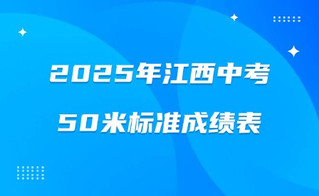 2025年江西中考50米標(biāo)準(zhǔn)成績表